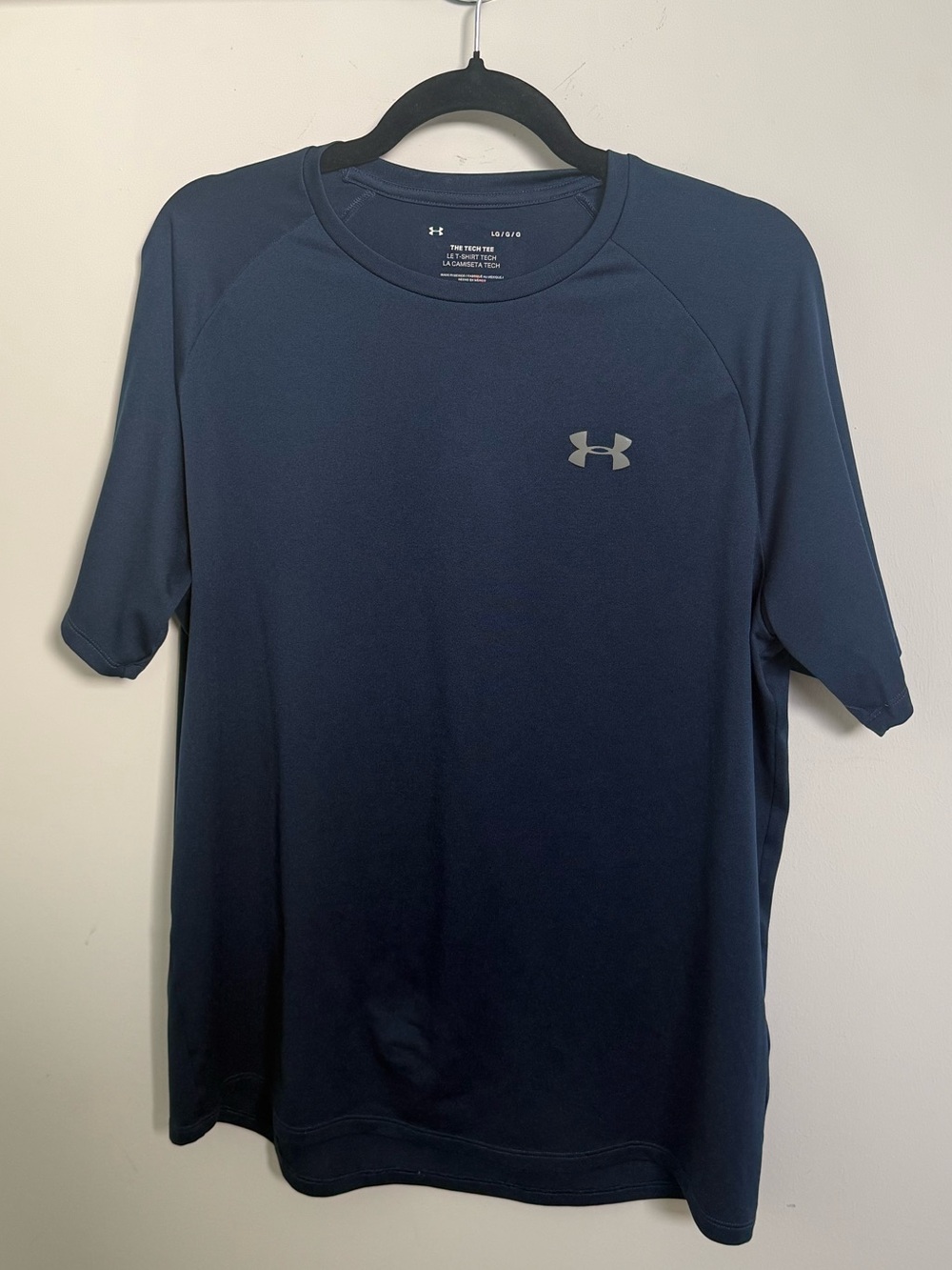 Under Armour Navy Short Sleeve Performance Tee with Gray Logo